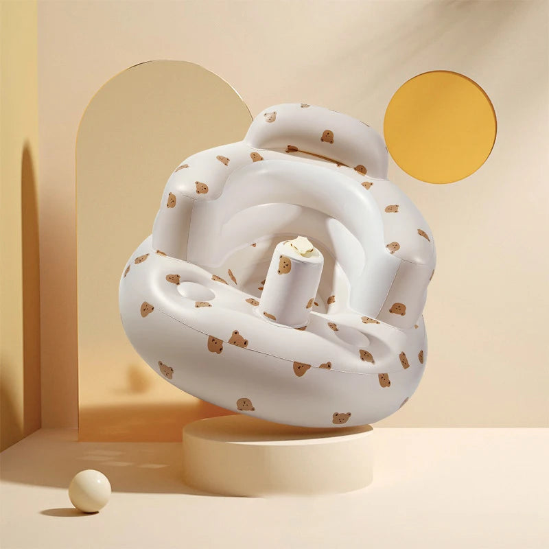 Bebek Şişme Koltuk – Çocuk Pufu, Taşınabilir Banyo Sandalyesi, PVC Çok Fonksiyonlu Oturma Koltuğu, Oturma Alıştırma Banyo Taburesi